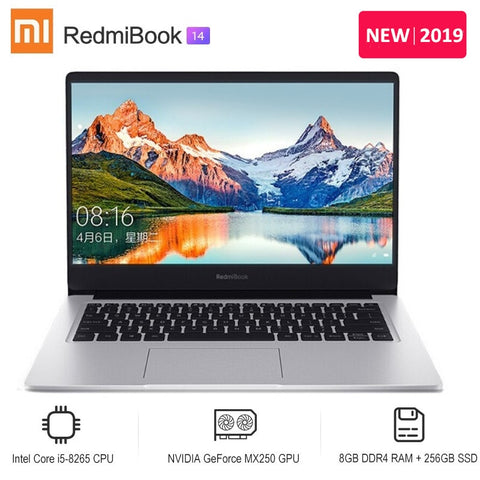 2019 Xiaomi Redmibook 14 Laptop Intel Core i5-8265U / i7-8565U NVIDIA GeForce MX250 8GB DDR4 256GB/512GB SSD Ultra Thin Notebook